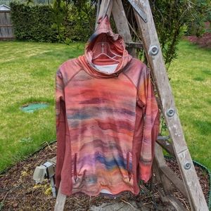 Burton mid layer with zipper kangaroo pocket.